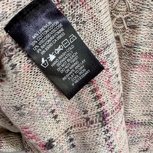 Nic + Zoe Pastel Multicolor Cardigan Sweater Linen Blend Fringe Hem NWT … - Picture 11 of 12